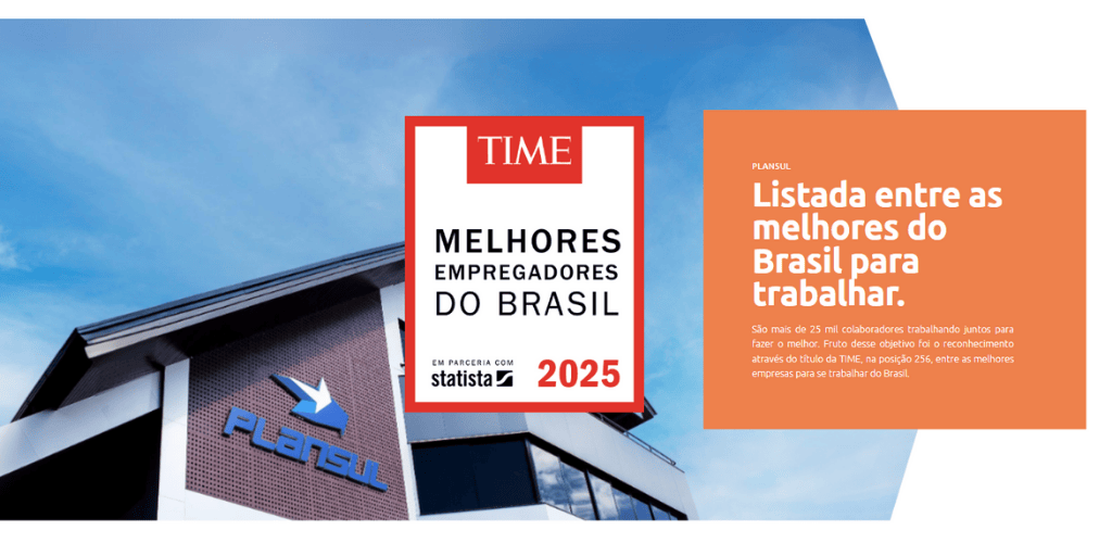 Plansul eleita como os melhores empregadores do Brasil em 2025