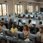 Terceirização de Call Center: colaboradores trabalhando - banco de imagens